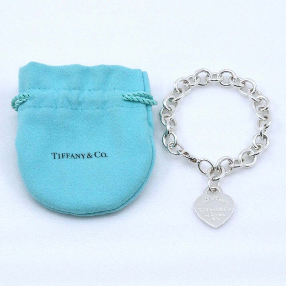 TIFFANY Authentic Silver Heart Charm Bracelet - Picture 4 of 9